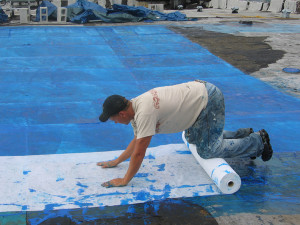 ALDOBOND 767 is an emulsion adhesive for adhering ALDOFABRIC 272 Roofing Fabric