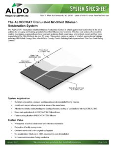 ALDOCOAT-Granulated-Modified-Bitumen-Restoration-System-SpecSheet-232x300 ALDOCOAT Granulated Modified Bitumen Restoration System SpecSheet